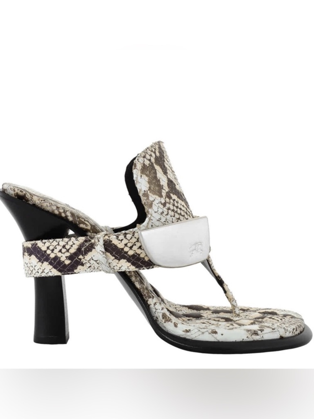 Burberry Equestrian Knight Motif Snakeskin Sandals-BRAND NEW